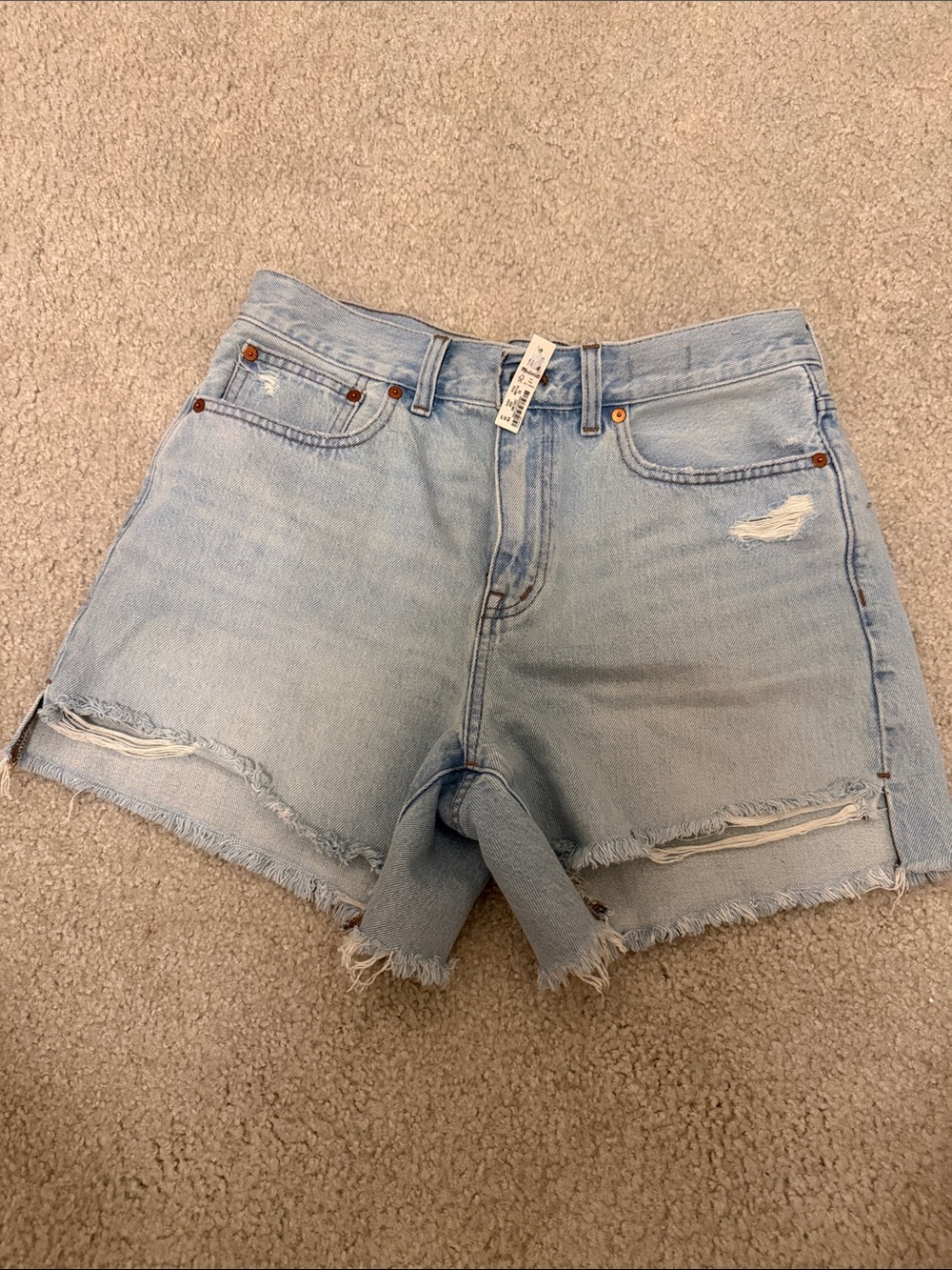 NWT: Madewell Light Blue Distressed Denim Shorts